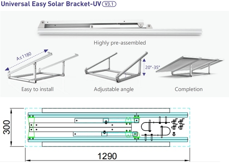 Grad) Befestigungskonstruktion Photovoltaikmodul für (0